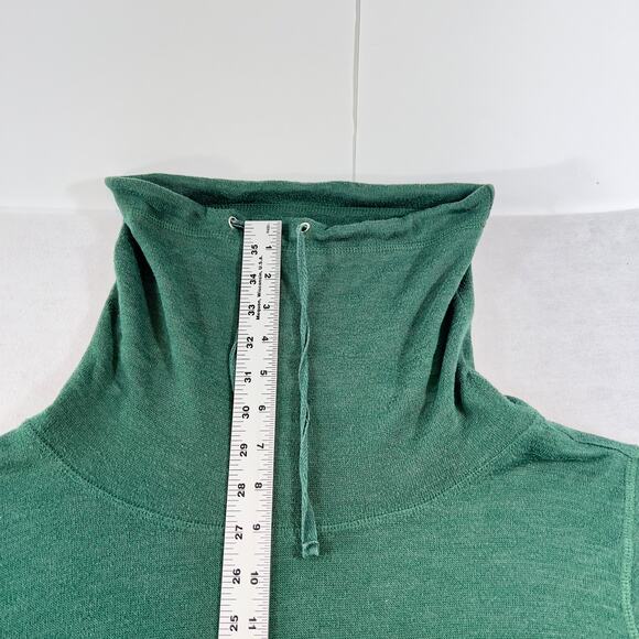 Cloud Chaser Hoodie Turtle Neck Woman M Hunter Green Long Sleeve Drawstring Neck - Picture 10 of 13